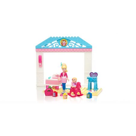 MEGA BLOKS 80197 CND46 non  BABY BARBIE. bộ đồ chơi xếp lắp ráp ghép mô hình  BABYSITTER BARBIE Các Bạn Gái 52 khối