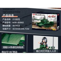 SLUBAN M38-B0982 B0982 0982 M38B0982 38-B0982 non  XE TĂNG 215 bộ đồ chơi xếp lắp ráp ghép mô hình Military Army Quân Sự Bộ Đội 497 khối