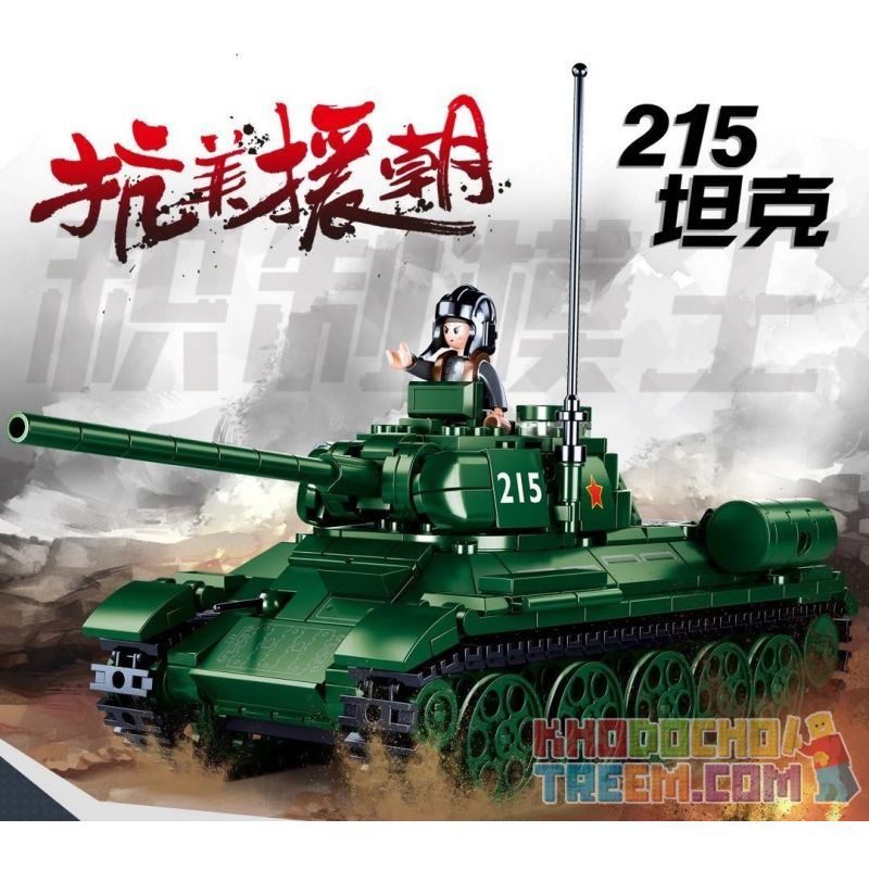 SLUBAN M38-B0982 B0982 0982 M38B0982 38-B0982 non  XE TĂNG 215 bộ đồ chơi xếp lắp ráp ghép mô hình Military Army Quân Sự Bộ Đội 497 khối