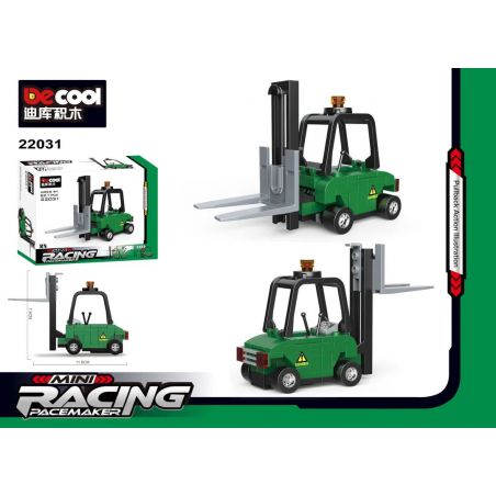 DECOOL 22031 non  4 LOẠI XE NÂNG BEN CẢNH SÁT CHỐNG BẠO ĐỘNG CỨU HỎA bộ đồ chơi xếp lắp ráp ghép mô hình Mini Racing Pacemaker Đua Xe Mini 82 khối