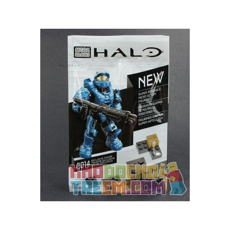 MEGA BLOKS 99703 non  SDCC 2014 BLUE SPARTAN MINIFIGURE ĐỘC ​​QUYỀN bộ đồ chơi xếp lắp ráp ghép mô hình Computer Games SDCC 2014 EXCLUSIVE BLUE SPARTAN FIGURE Trò Chơi