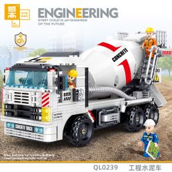ZHEGAO QL0239 0239 non  XE CHỞ XI MĂNG KỸ THUẬT bộ đồ chơi xếp lắp ráp ghép mô hình City ENGINEERING Thành Phố 771 khối