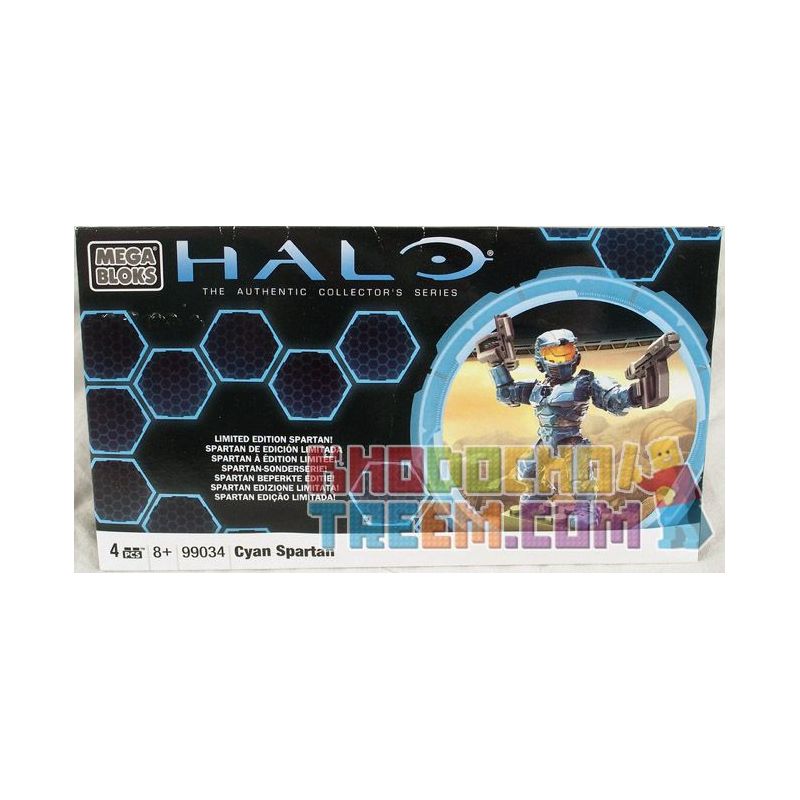 MEGA BLOKS 99034 non  PHIÊN BẢN GIỚI HẠN TEAL SPARTAN bộ đồ chơi xếp lắp ráp ghép mô hình Movie & Game CYAN SPARTAN LIMITED EDITION Phim Và Trò Chơi 4 khối