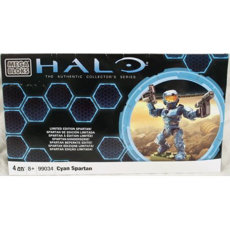 MEGA BLOKS 99034 non  PHIÊN BẢN GIỚI HẠN TEAL SPARTAN bộ đồ chơi xếp lắp ráp ghép mô hình Movie & Game CYAN SPARTAN LIMITED EDITION Phim Và Trò Chơi 4 khối