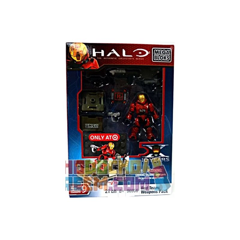 MEGA BLOKS 96956 non  GÓI VŨ KHÍ ĐỘI ĐỎ bộ đồ chơi xếp lắp ráp ghép mô hình Computer Games RED TEAM WEAPON PACK Trò Chơi 21 khối