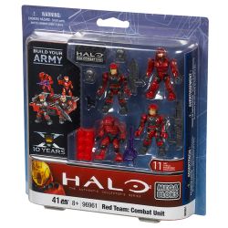 MEGA BLOKS 96961 non  ĐƠN VỊ CHIẾN ĐẤU ĐỘI ĐỎ bộ đồ chơi xếp lắp ráp ghép mô hình Computer Games RED TEAM COMBAT UNIT Trò Chơi 41 khối