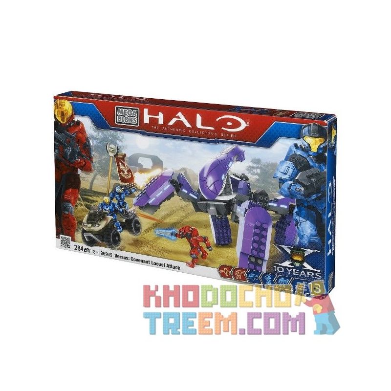 MEGA BLOKS 96965 non  STAR LEAGUE LOCUST ATTACK bộ đồ chơi xếp lắp ráp ghép mô hình Computer Games VERSUS COVENANT LOCUST ATTACK Trò Chơi 284 khối