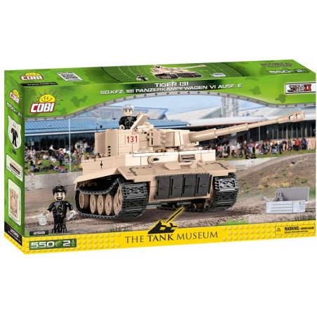 COBI 2519 non  XE TĂNG HẠNG NẶNG TIGER 131 bộ đồ chơi xếp lắp ráp ghép mô hình Military Army TIGER 131 SDKFZ 181 PZKPFW VI AUSF.E Quân Sự Bộ Đội 550 khối