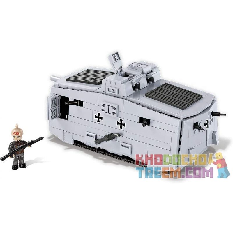COBI 2982 non  BỂ A7V bộ đồ chơi xếp lắp ráp ghép mô hình Military Army STURMPANZERWAGEN A7V Quân Sự Bộ Đội 575 khối