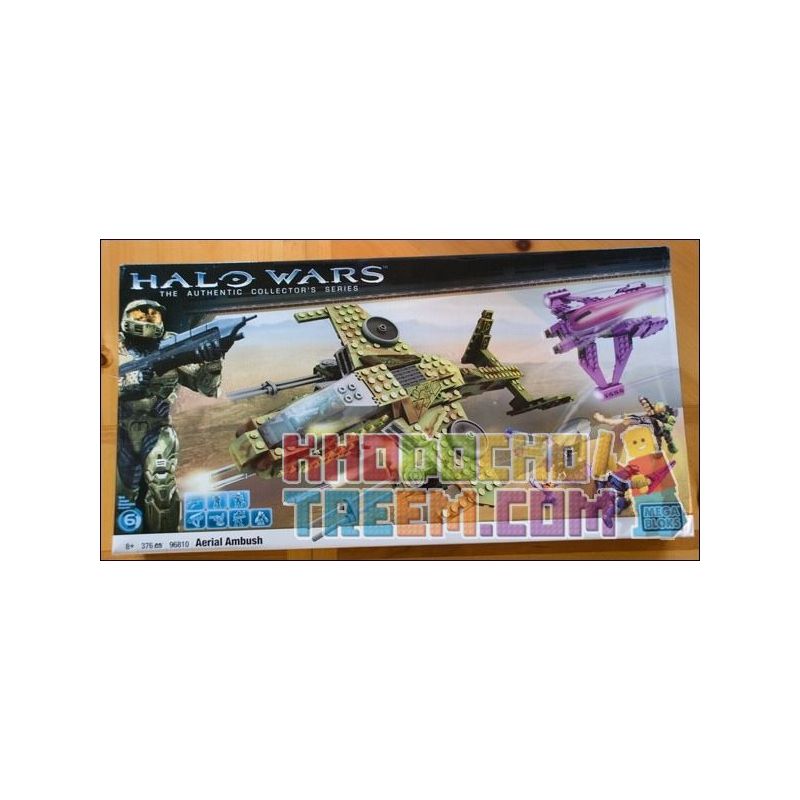 MEGA BLOKS 96810 non  PHỤC KÍCH TRÊN KHÔNG bộ đồ chơi xếp lắp ráp ghép mô hình Computer Games AERIAL AMBUSH Trò Chơi 376 khối