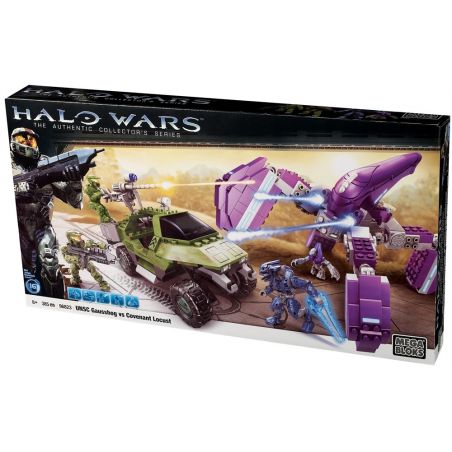 MEGA BLOKS 96823 non  UNSC GAUSSIAN PIG VS STARRY AERCUST bộ đồ chơi xếp lắp ráp ghép mô hình Computer Games HALO WARS UNSC GAUSSHOG VS COVENANT LOCUST Trò Chơi 385 khối