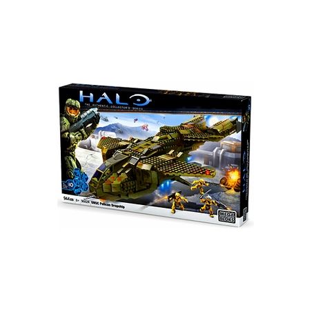 MEGA BLOKS 96824 non  UNSC PELICAN SHIP SHIP bộ đồ chơi xếp lắp ráp ghép mô hình Computer Games UNSC PELICAN DROPSHIP Trò Chơi 944 khối