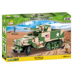 COBI 2535 non  TÀU SÂN BAY PHÁO BINH M3 bộ đồ chơi xếp lắp ráp ghép mô hình Military Army M3 GUN MOTOR CARRIAGE Quân Sự Bộ Đội 576 khối