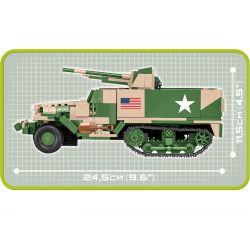 COBI 2535 non  TÀU SÂN BAY PHÁO BINH M3 bộ đồ chơi xếp lắp ráp ghép mô hình Military Army M3 GUN MOTOR CARRIAGE Quân Sự Bộ Đội 576 khối
