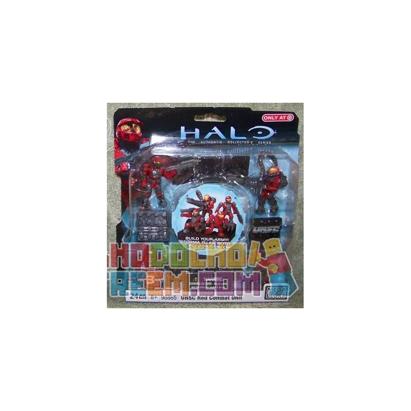 MEGA BLOKS 96865 non  ĐƠN VỊ CHIẾN ĐẤU ĐỎ UNSC bộ đồ chơi xếp lắp ráp ghép mô hình Computer Games UNSC RED COMBAT UNIT Trò Chơi 24 khối