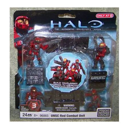 MEGA BLOKS 96865 non  ĐƠN VỊ CHIẾN ĐẤU ĐỎ UNSC bộ đồ chơi xếp lắp ráp ghép mô hình Computer Games UNSC RED COMBAT UNIT Trò Chơi 24 khối