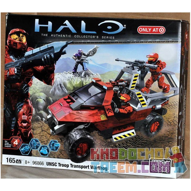 MEGA BLOKS 96866 non  NGƯỜI VẬN CHUYỂN NHÂN SỰ WARTHOG CỦA UNSC bộ đồ chơi xếp lắp ráp ghép mô hình Computer Games UNSC TROOP TRANSPORT WARTHOG Trò Chơi 165 khối