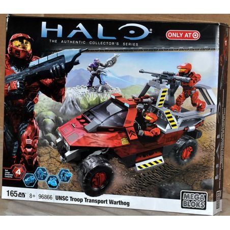 MEGA BLOKS 96866 non  NGƯỜI VẬN CHUYỂN NHÂN SỰ WARTHOG CỦA UNSC bộ đồ chơi xếp lắp ráp ghép mô hình Computer Games UNSC TROOP TRANSPORT WARTHOG Trò Chơi 165 khối