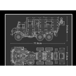 SHENZHEN RAEL ENTERTAINMENT LE-J907 J907 LEJ907 non  XE DU LỊCH MERCEDES-BENZ UNIMOG bộ đồ chơi xếp lắp ráp ghép mô hình  Kỹ Thuật Công Nghệ Cao Mô Hình Phương Tiện 6689 khối