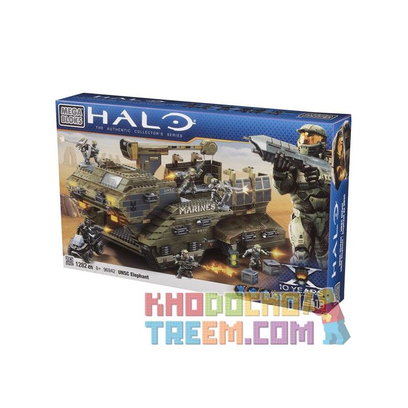 MEGA BLOKS 96942 non  UNSC GIANT. bộ đồ chơi xếp lắp ráp ghép mô hình Computer Games UNSC ELEPHANT Trò Chơi 1282 khối