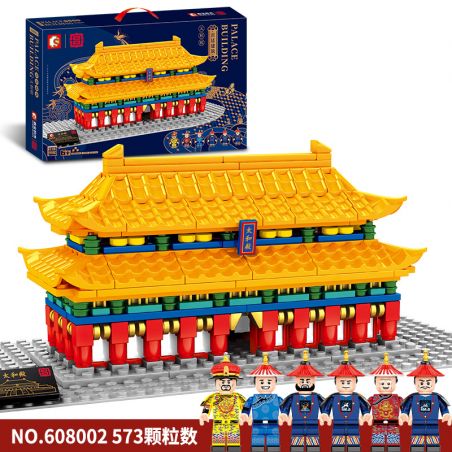 SEMBO 608002 non  HỘI TRƯỜNG HÀI HÒA TỐI CAO bộ đồ chơi xếp lắp ráp ghép mô hình Architecture PALACE BUILDING HALL OF SUPREME HARMONY Công Trình Kiến Trúc 573 khối