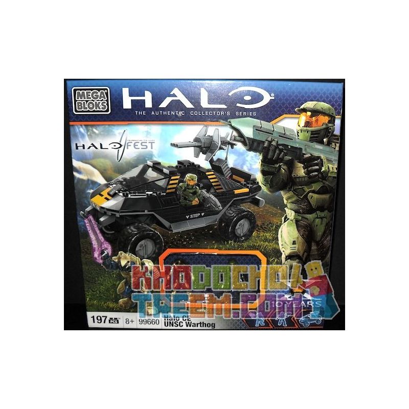 MEGA BLOKS 99660 non  FIGHT EVOLUTION UNSC. bộ đồ chơi xếp lắp ráp ghép mô hình Computer Games HALO CE UNSC WARTHOG Trò Chơi 197 khối