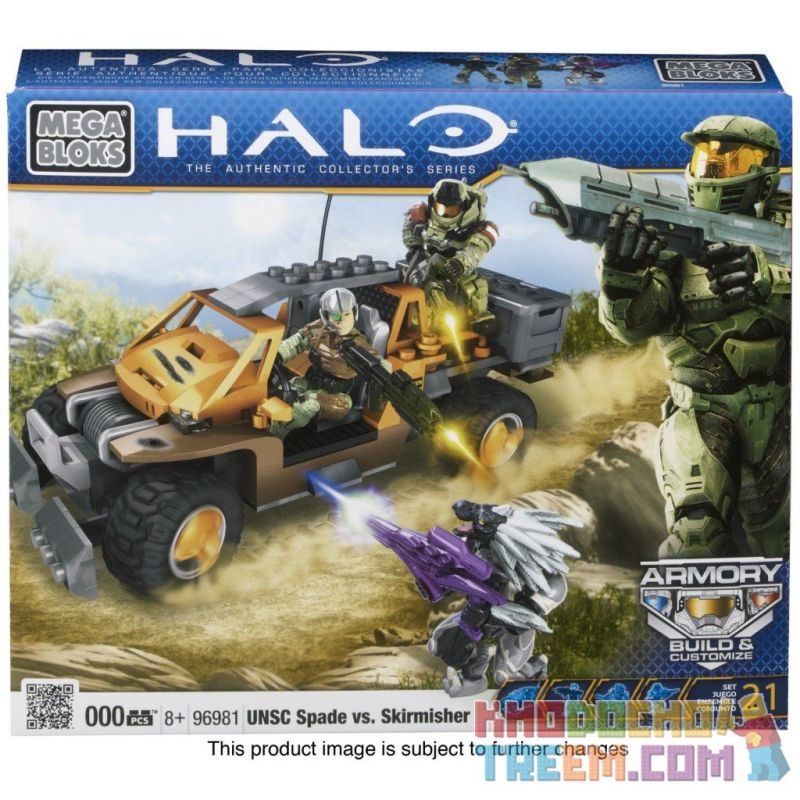 MEGA BLOKS 96981 non  UNSC SPADE VS. SÂN TRỞ bộ đồ chơi xếp lắp ráp ghép mô hình Computer Games UNSC SPADE VS. SKIRMISHER Trò Chơi 204 khối