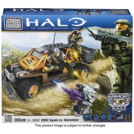 MEGA BLOKS 96981 non  UNSC SPADE VS. SÂN TRỞ bộ đồ chơi xếp lắp ráp ghép mô hình Computer Games UNSC SPADE VS. SKIRMISHER Trò Chơi 204 khối