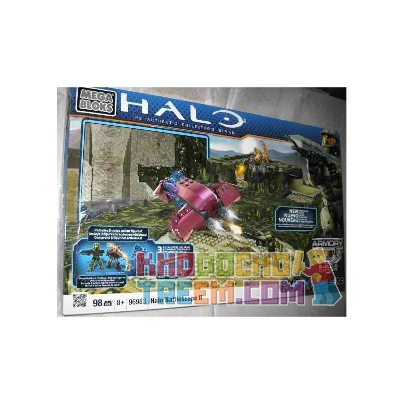 MEGA BLOKS 96983 non  CHỨNG TÍCH CHIẾN TRANH II bộ đồ chơi xếp lắp ráp ghép mô hình Computer Games HALO BATTLESCAPE II Trò Chơi 98 khối