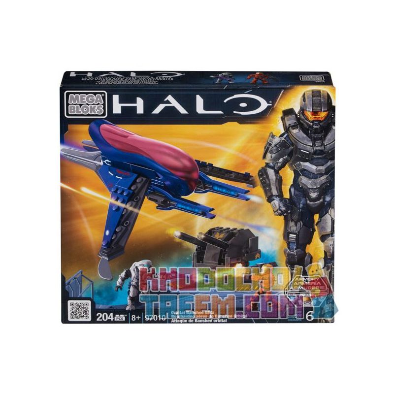 MEGA BLOKS 97010 non  QUỸ ĐẠO BANSHEE BLITZ bộ đồ chơi xếp lắp ráp ghép mô hình Computer Games ORBITAL BANSHEE BLITZ Trò Chơi 204 khối