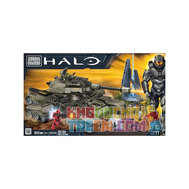 MEGA BLOKS 97016 non  UNSC TÊ GIÁC. bộ đồ chơi xếp lắp ráp ghép mô hình Computer Games UNSC RHINO Trò Chơi 822 khối