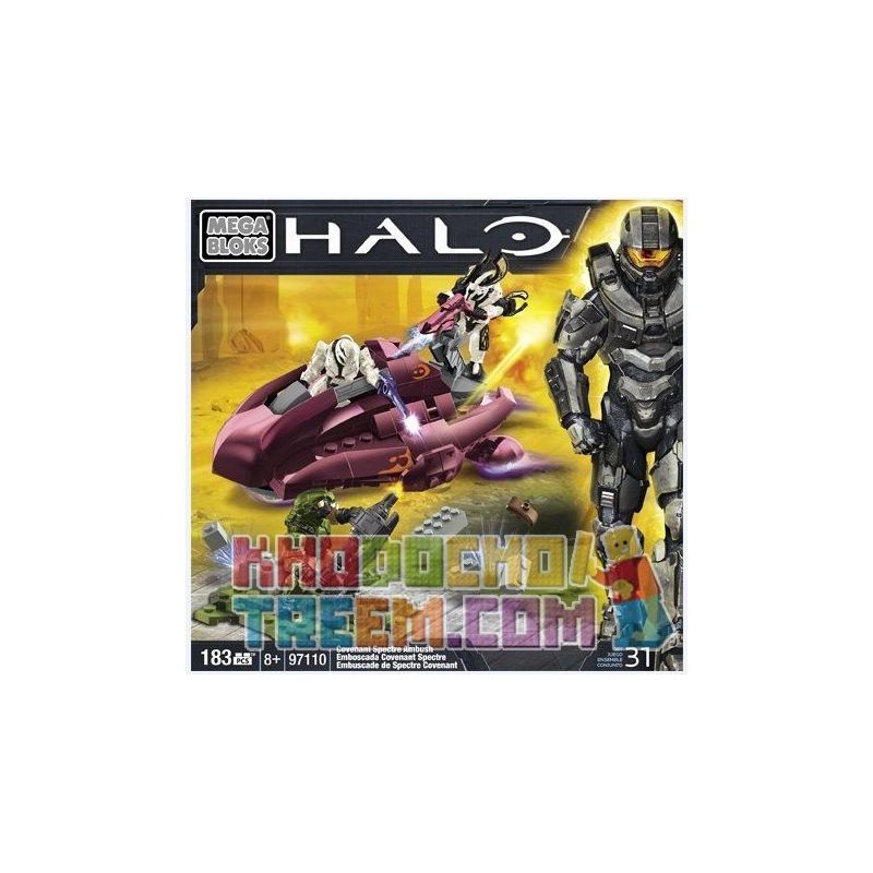 MEGA BLOKS 97110 non  GIAO ƯỚC GHOST AMBUSH bộ đồ chơi xếp lắp ráp ghép mô hình Computer Games COVENANT SPECTRE AMBUSH Trò Chơi 183 khối