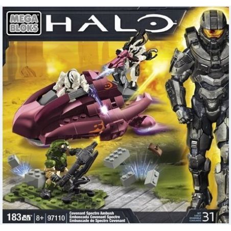 MEGA BLOKS 97110 non  GIAO ƯỚC GHOST AMBUSH bộ đồ chơi xếp lắp ráp ghép mô hình Computer Games COVENANT SPECTRE AMBUSH Trò Chơi 183 khối