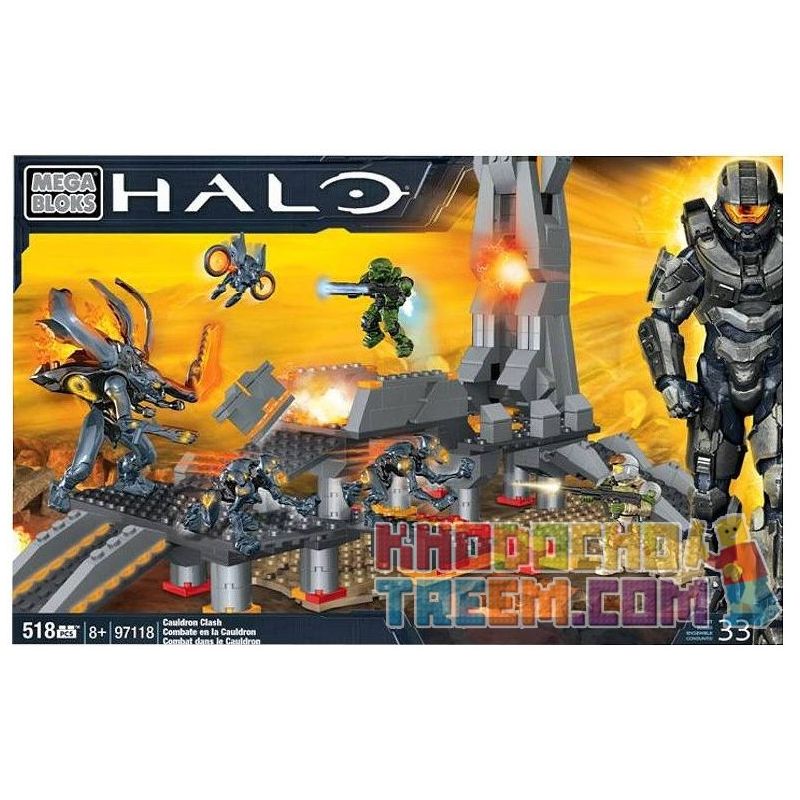 MEGA BLOKS 97118 non  CAULDRON CLASH. bộ đồ chơi xếp lắp ráp ghép mô hình Computer Games Trò Chơi 518 khối