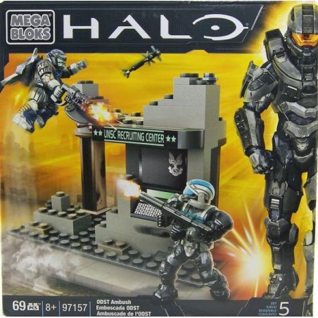MEGA BLOKS 97157 non  PHỤC KÍCH ODST bộ đồ chơi xếp lắp ráp ghép mô hình Computer Games ODST AMBUSH Trò Chơi 69 khối