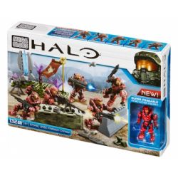 MEGA BLOKS 97349 non  UNSC CRIMSON FIRE TEAM BATTLE PACK bộ đồ chơi xếp lắp ráp ghép mô hình Computer Games UNSC FIRETEAM CRIMSON BATTLE PACK Trò Chơi 132 khối