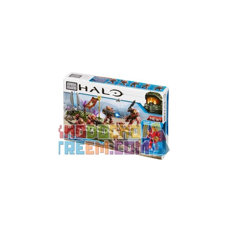 MEGA BLOKS 97349 non  UNSC CRIMSON FIRE TEAM BATTLE PACK bộ đồ chơi xếp lắp ráp ghép mô hình Computer Games UNSC FIRETEAM CRIMSON BATTLE PACK Trò Chơi 132 khối