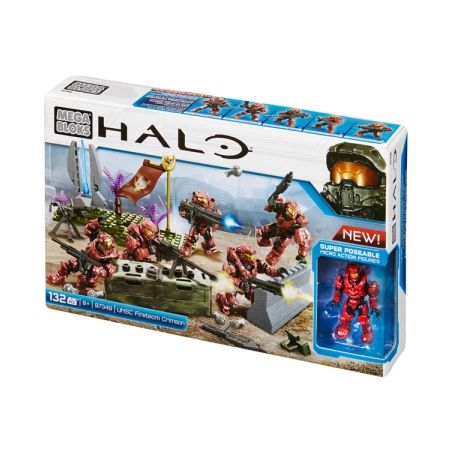 MEGA BLOKS 97349 non  UNSC CRIMSON FIRE TEAM BATTLE PACK bộ đồ chơi xếp lắp ráp ghép mô hình Computer Games UNSC FIRETEAM CRIMSON BATTLE PACK Trò Chơi 132 khối