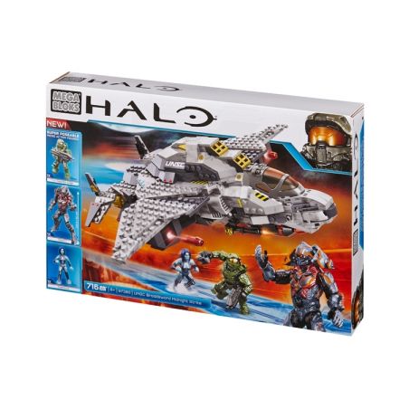MEGA BLOKS 97380 non  UNSC ĐÃ THẮNG NỬA ĐÊM bộ đồ chơi xếp lắp ráp ghép mô hình Computer Games UNSC BROADSWORD MIDNIGHT STRIKE Trò Chơi 716 khối