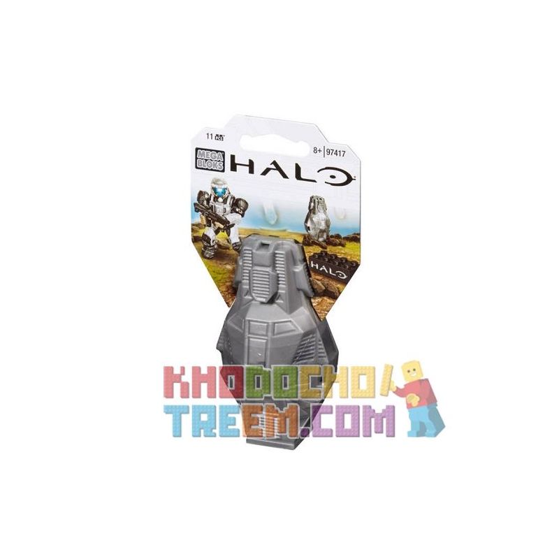 MEGA BLOKS 97417 non  CABIN AIRDROP ODST BẠC KIM LOẠI bộ đồ chơi xếp lắp ráp ghép mô hình Computer Games METALLIC SILVER ODST DROP POD Trò Chơi 11 khối