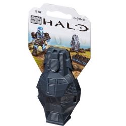 MEGA BLOKS 97418 non  CABIN AIRDROP ODST MÀU XANH KIM LOẠI bộ đồ chơi xếp lắp ráp ghép mô hình Computer Games METALLIC BLUE ODST DROP POD Trò Chơi 11 khối
