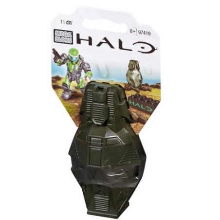 MEGA BLOKS 97419 non  CABIN AIRDROP ODST XANH KIM LOẠI bộ đồ chơi xếp lắp ráp ghép mô hình Computer Games METALLIC GREEN ODST DROP POD Trò Chơi 11 khối