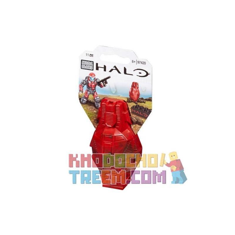 MEGA BLOKS 97420 non  CABIN AIRDROP ODST MÀU ĐỎ KIM LOẠI bộ đồ chơi xếp lắp ráp ghép mô hình Computer Games METALLIC RED ODST DROP POD Trò Chơi 11 khối