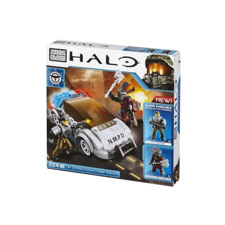 MEGA BLOKS 97452 non  CẢNH SÁT TUẦN DƯƠNG CHỜ ĐỢI bộ đồ chơi xếp lắp ráp ghép mô hình Computer Games POLICE CRUISER STANDOFF Trò Chơi 224 khối