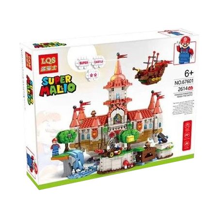 LQS 67601 non  LÂU ĐÀI CÔNG CHÚA PEACH bộ đồ chơi xếp lắp ráp ghép mô hình Mario SUPER MARIO Thợ Sửa Ống Nước 2614 khối
