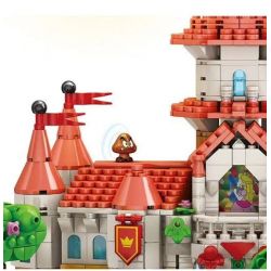 LQS 67601 non  LÂU ĐÀI CÔNG CHÚA PEACH bộ đồ chơi xếp lắp ráp ghép mô hình Mario SUPER MARIO Thợ Sửa Ống Nước 2614 khối