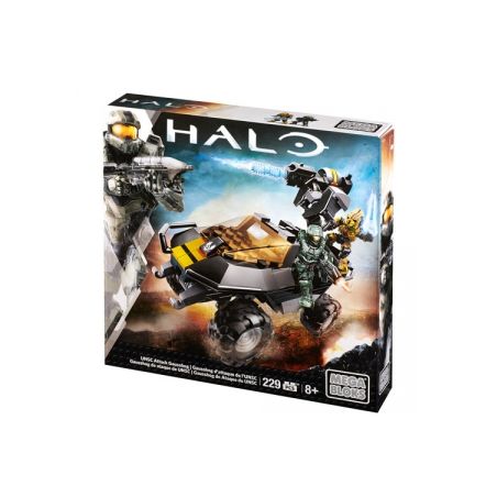 MEGA BLOKS CNG66 non  UNSC TẤN CÔNG GAUSSIAN WARTHOG bộ đồ chơi xếp lắp ráp ghép mô hình Computer Games UNSC ATTACK GAUSSHOG Trò Chơi 229 khối