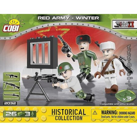 COBI 2032 non  HỒNG QUÂN - MÙA ĐÔNG bộ đồ chơi xếp lắp ráp ghép mô hình Military Army RED ARMY - WINTER Quân Sự Bộ Đội 26 khối