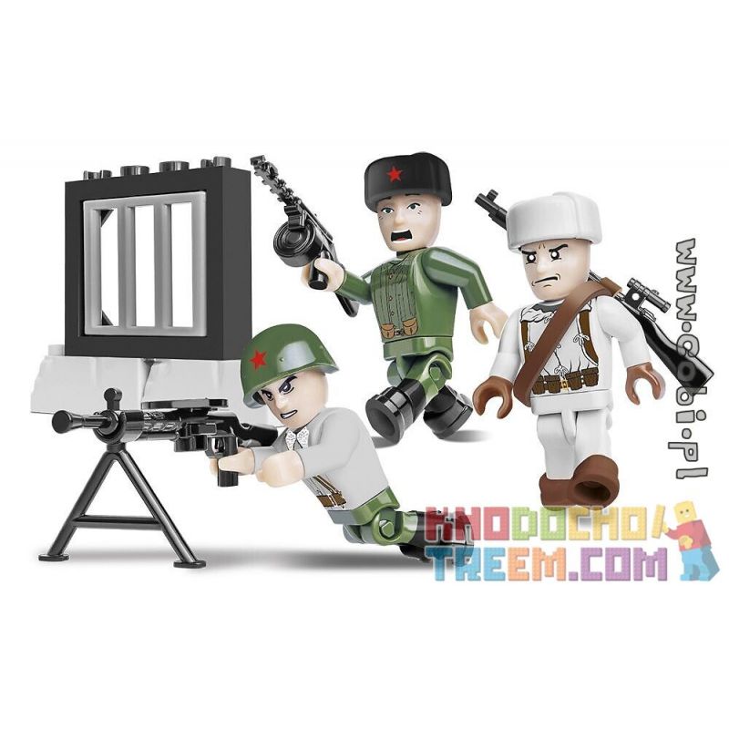 COBI 2032 non  HỒNG QUÂN - MÙA ĐÔNG bộ đồ chơi xếp lắp ráp ghép mô hình Military Army RED ARMY - WINTER Quân Sự Bộ Đội 26 khối