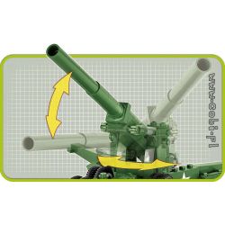 COBI 2394 non  SÚNG TRƯỜNG 155MM CHÂN DÀI M1 TOM bộ đồ chơi xếp lắp ráp ghép mô hình Military Army 155 MM GUN M1 LONG TOM Quân Sự Bộ Đội 200 khối
